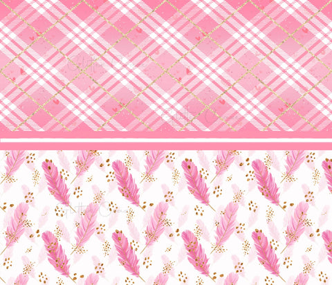 Pink Plaid And Feather Wrap Digital Download JPG