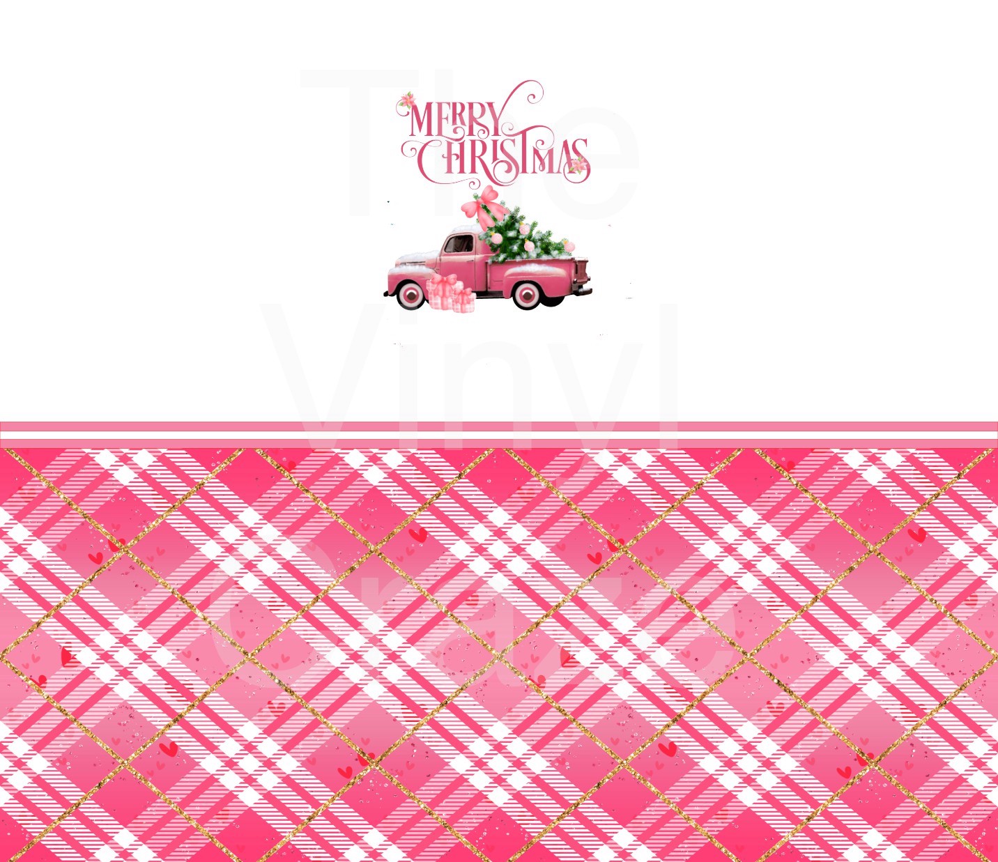 Pink Truck Xmas Plaid Wrap Digital Download JPG