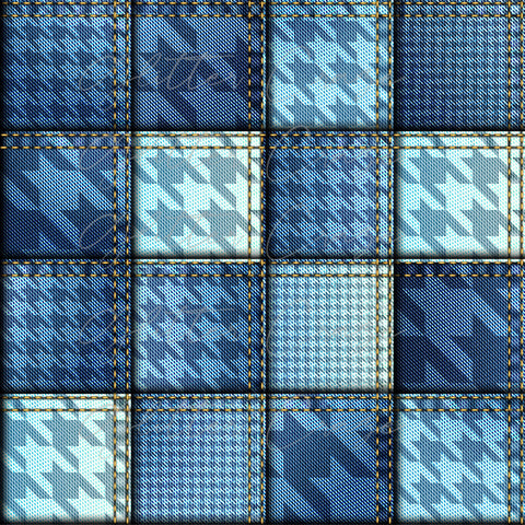 Blue Denim Patchwork Adhesive Vinyl