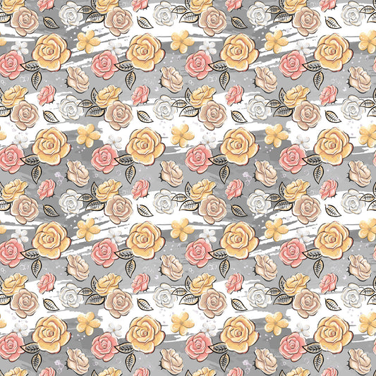 Floral On Gray Swish Digital Download JPG