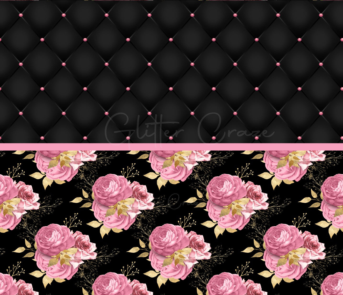 Pink Floral On Black Wrap Digital Download JPG