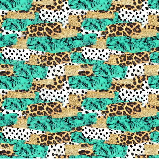 Leopard Turquoise Spots Adhesive Vinyl