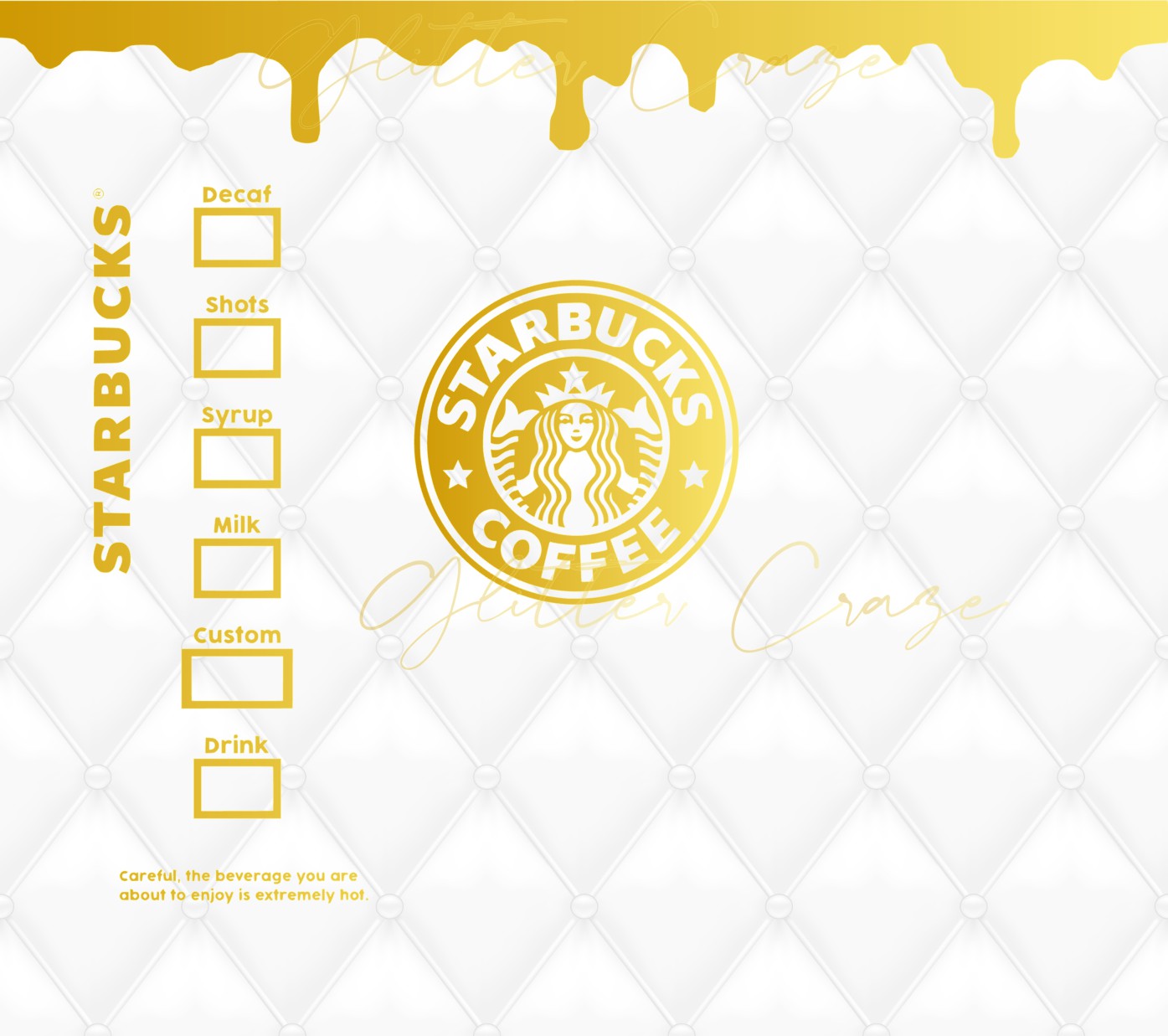 Bougie Gold Starbux Wrap Digital Download JPG