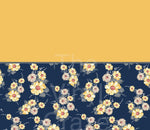 Flowers On Navy/Yellow Skinny Wrap