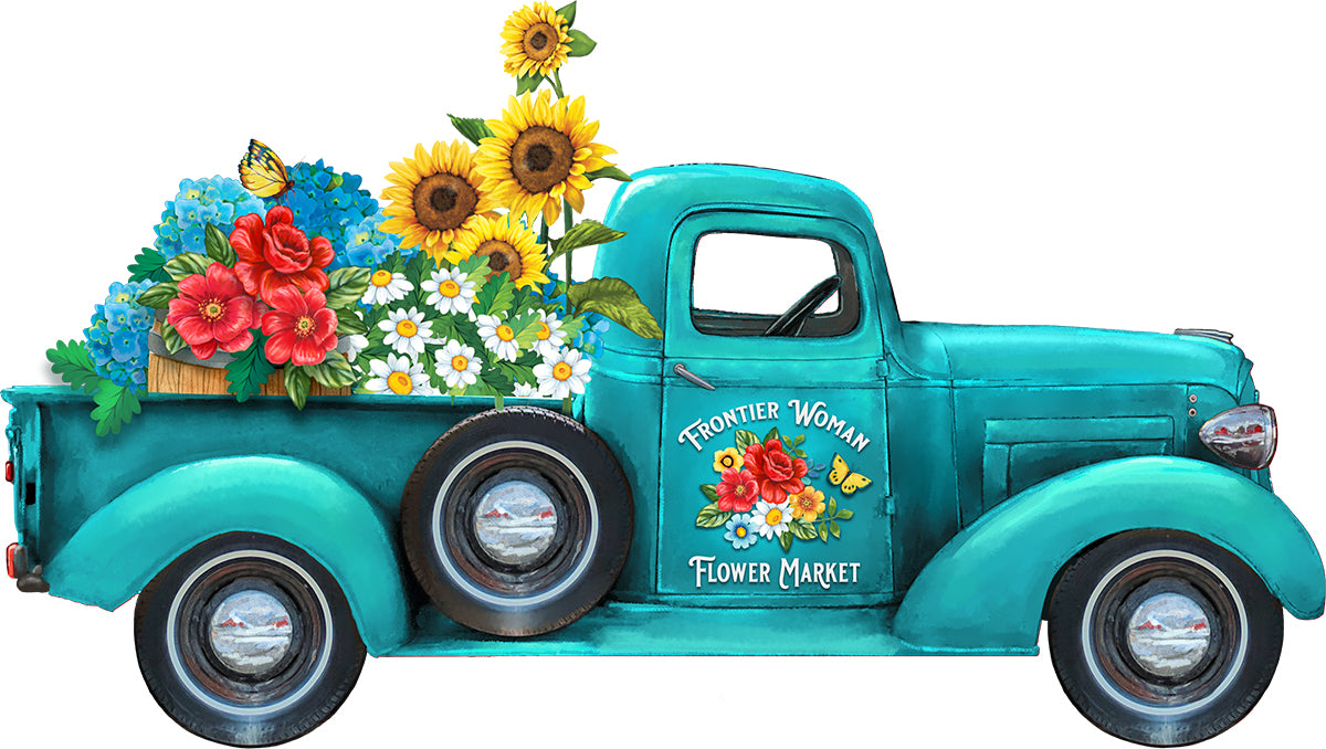 Flower Market Truck UV DTF Decal