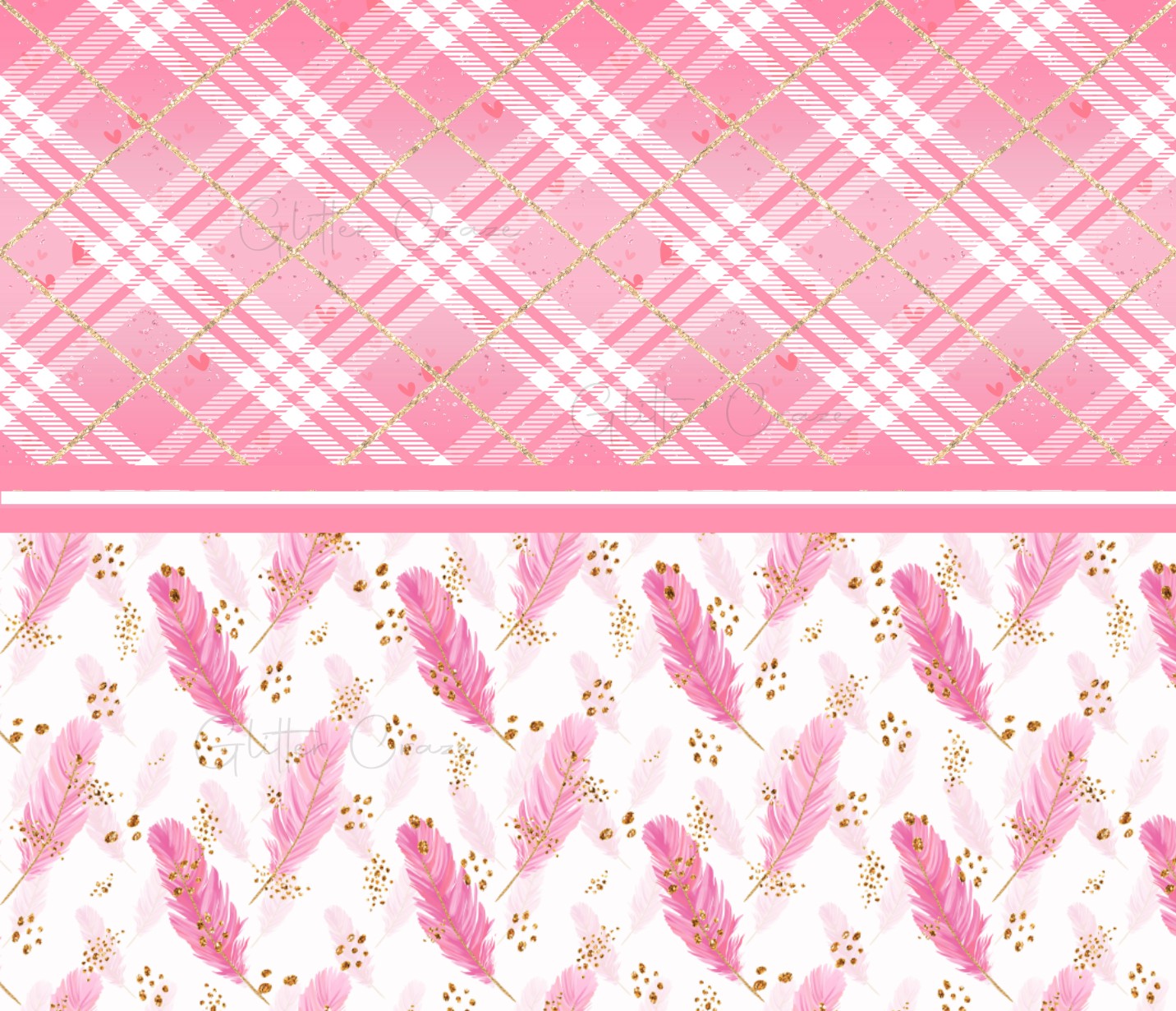 Pink Plaid And Feather Wrap