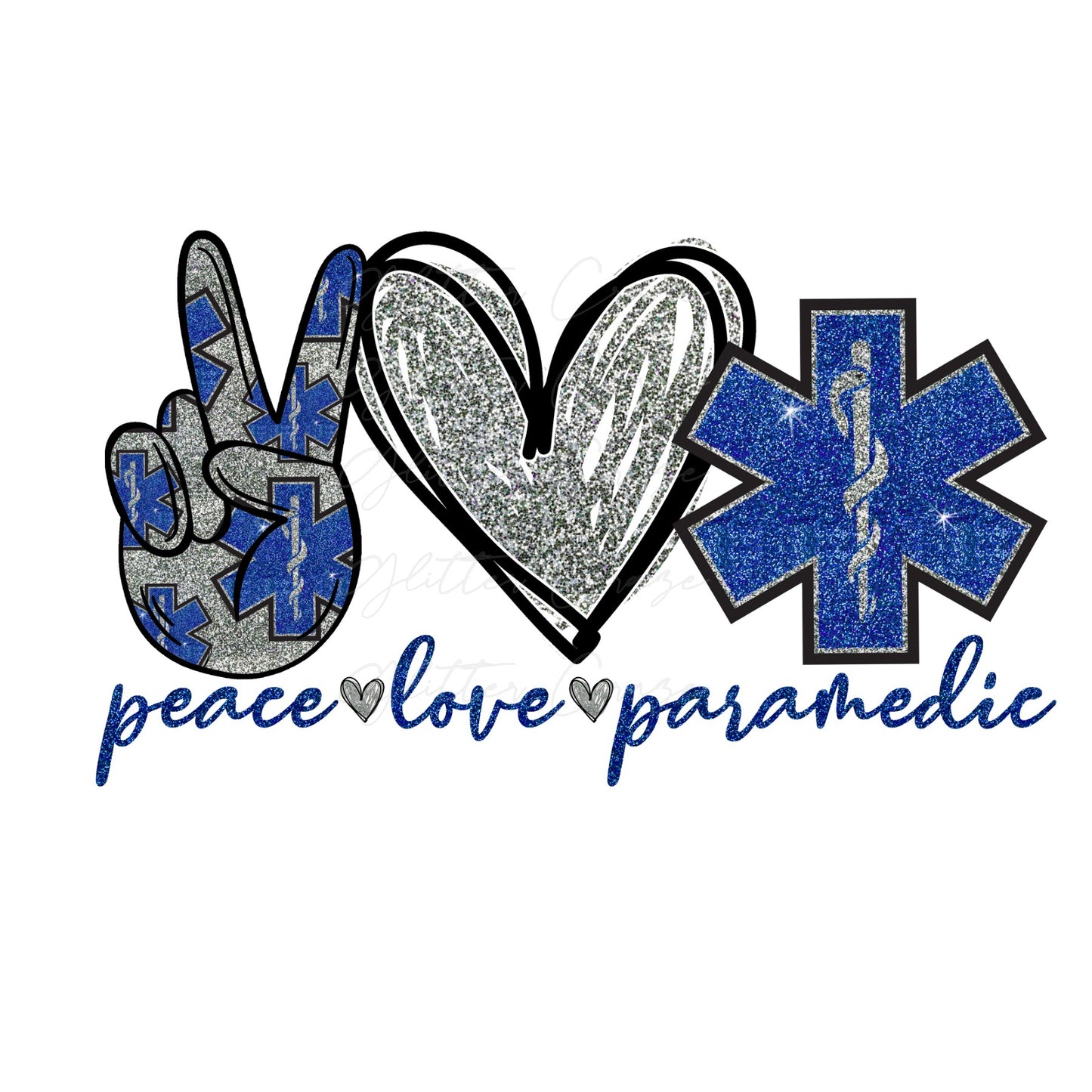 Peace Love Paramedic Decal Digital Download JPG