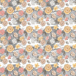 Flowers On Gray Swish Adhesive Vinyl