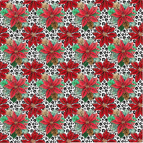 Leopard Poinsettia Adhesive Vinyl