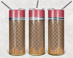 Mens Pencil Brown Gingham 20 oz Skinny Adhesive Vinyl Wrap